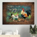 Adorable Chick Couple Chicken Drawing Today I Choose Joy Canvas Wall Art - Christian Wall Decor
