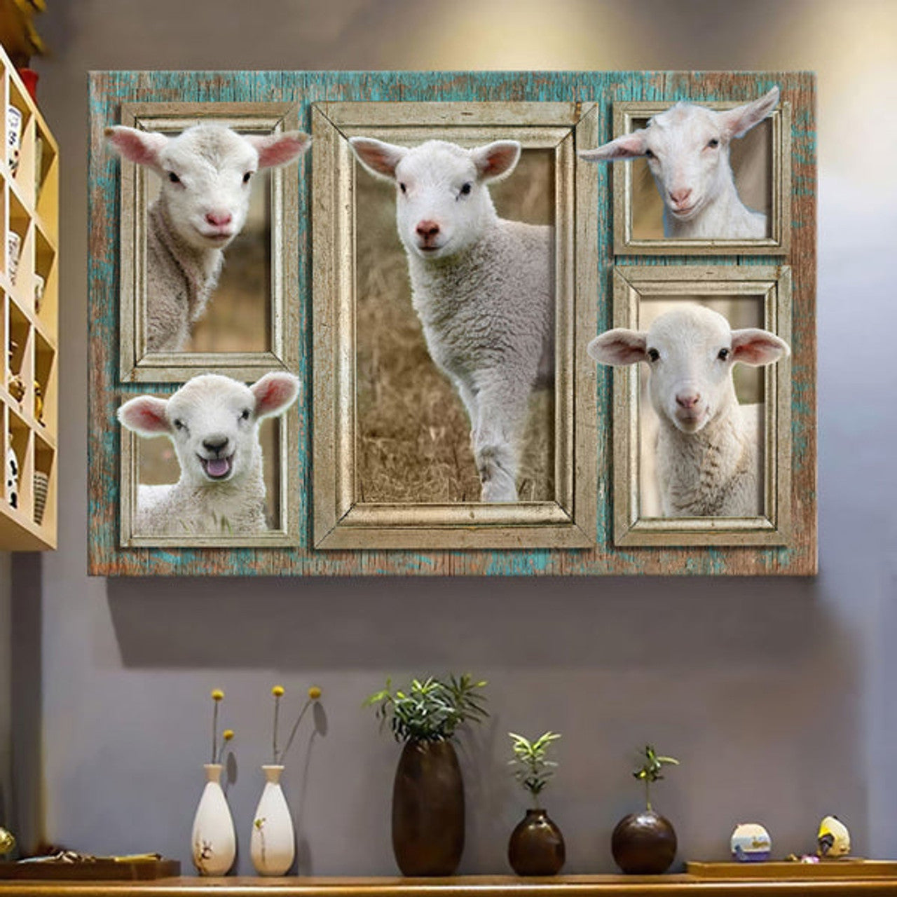 Adorable Lamb Frame Pictures Canvas Wall Art - Christian Wall Decor