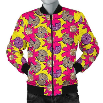FUNSTUFFPRINT Africa Zone Jacket - Ankara Cloth - Protea 3D Bomber Jacket