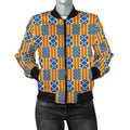 FUNSTUFFPRINT Africa Zone Jacket - Kente Cloth - Weaving Style Women Bomber Jacket