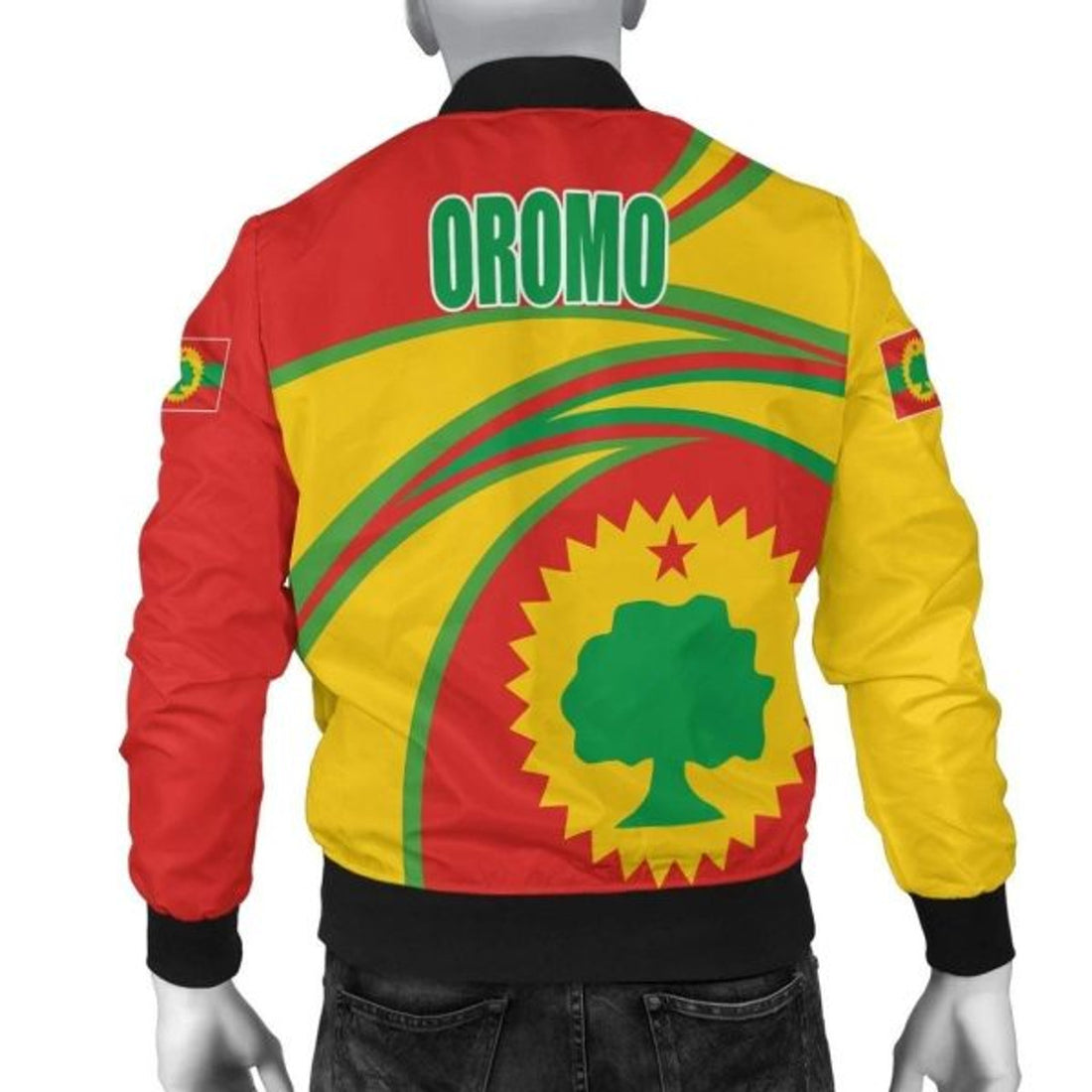 FUNSTUFFPRINT Africa Zone Jacket - Oromo N Flag Bomber Jacket 3D Bomber Jacket