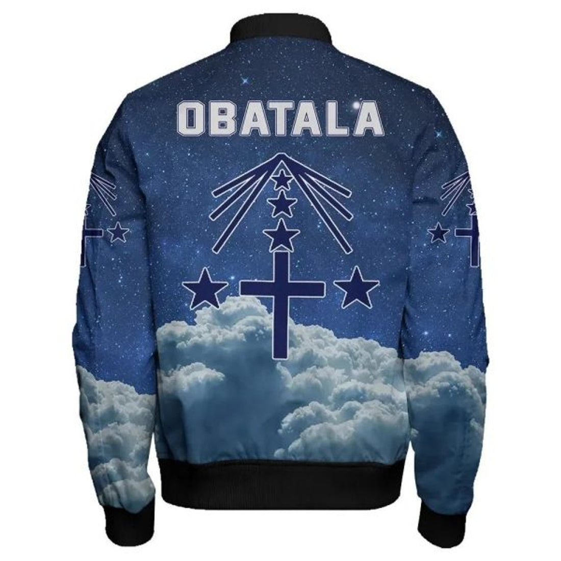 FUNSTUFFPRINT Africa Zone Jacket - Yoruba Orisha Obatala Sleeve Zip Bomber Jacket 3D Bomber Jacket