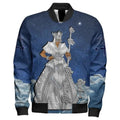 FUNSTUFFPRINT Africa Zone Jacket - Yoruba Orisha Obatala Sleeve Zip Bomber Jacket 3D Bomber Jacket
