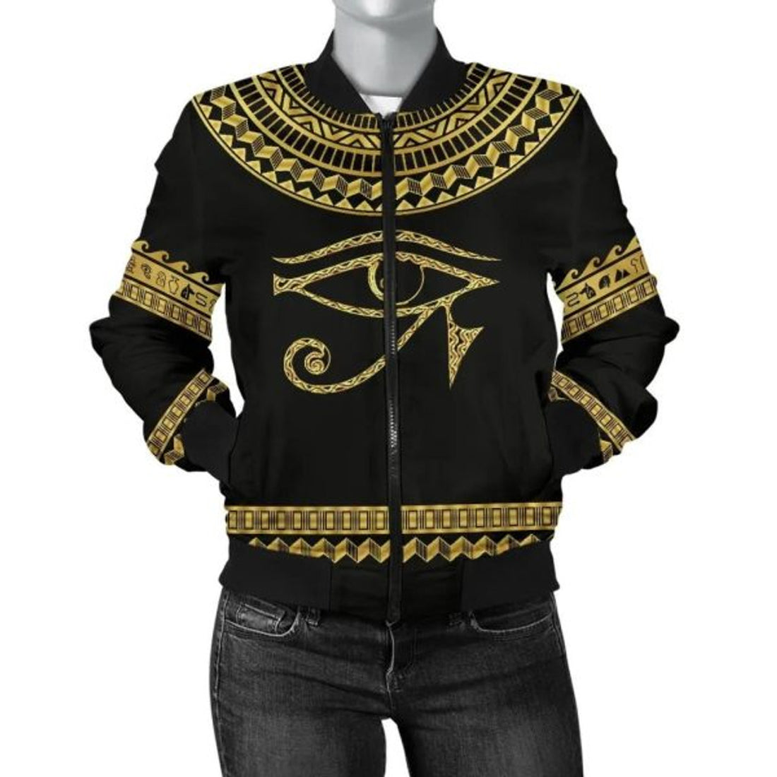 FUNSTUFFPRINT African Women's Bomber Jacket - Africa Horus Egypt - 3D Bomber Jacket