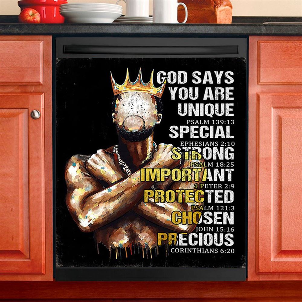 African American God Says You Are Dishwasher Cover, Christian Dishwasher Magnet Cover