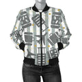 FUNSTUFFPRINT Airplane Luggage Pattern Print Women Casual 3D Bomber Jacket
