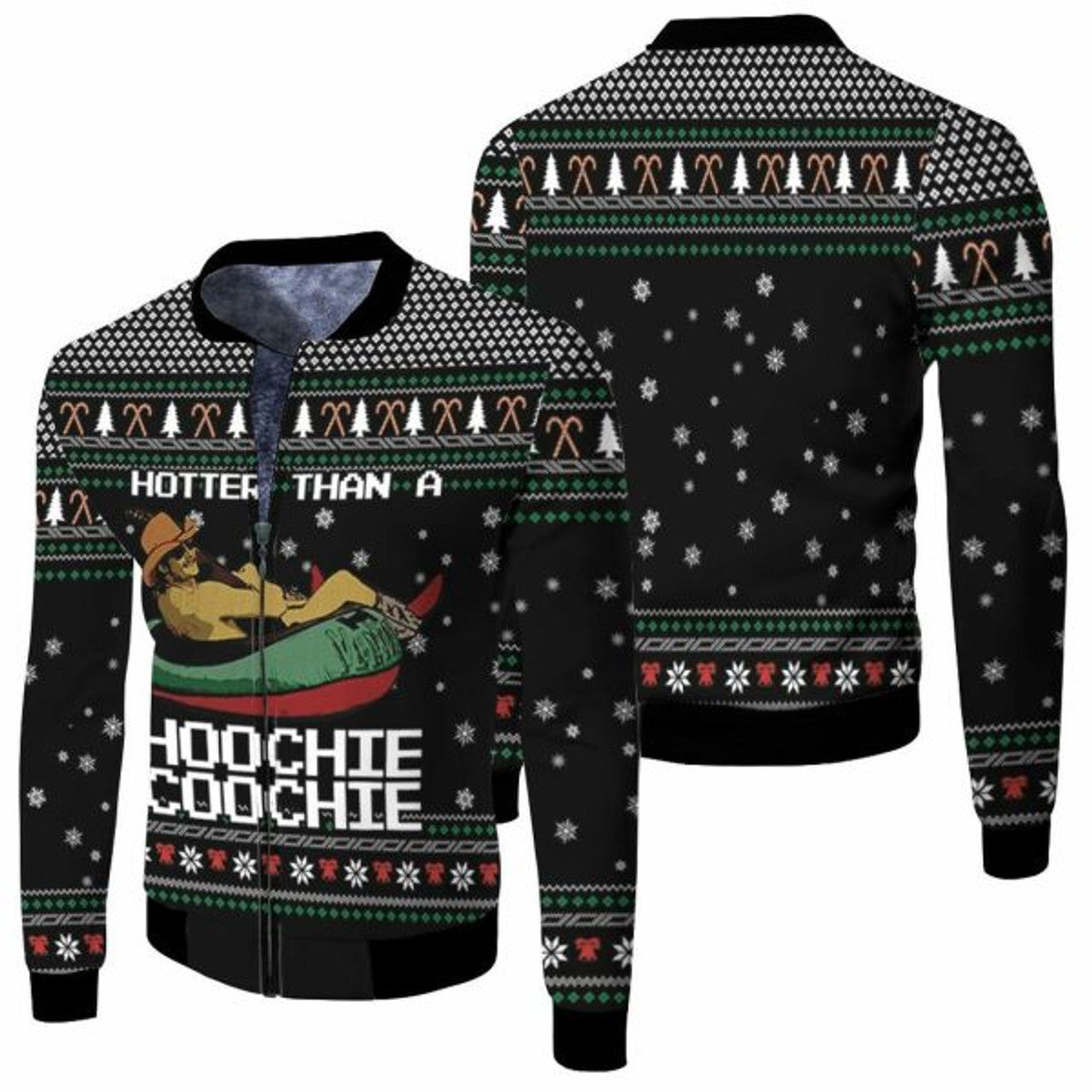FUNSTUFFPRINT Alan Jackson Chattahoochee Hotter Than Hoochie Coochie Christmas 3D Bomber Jacket