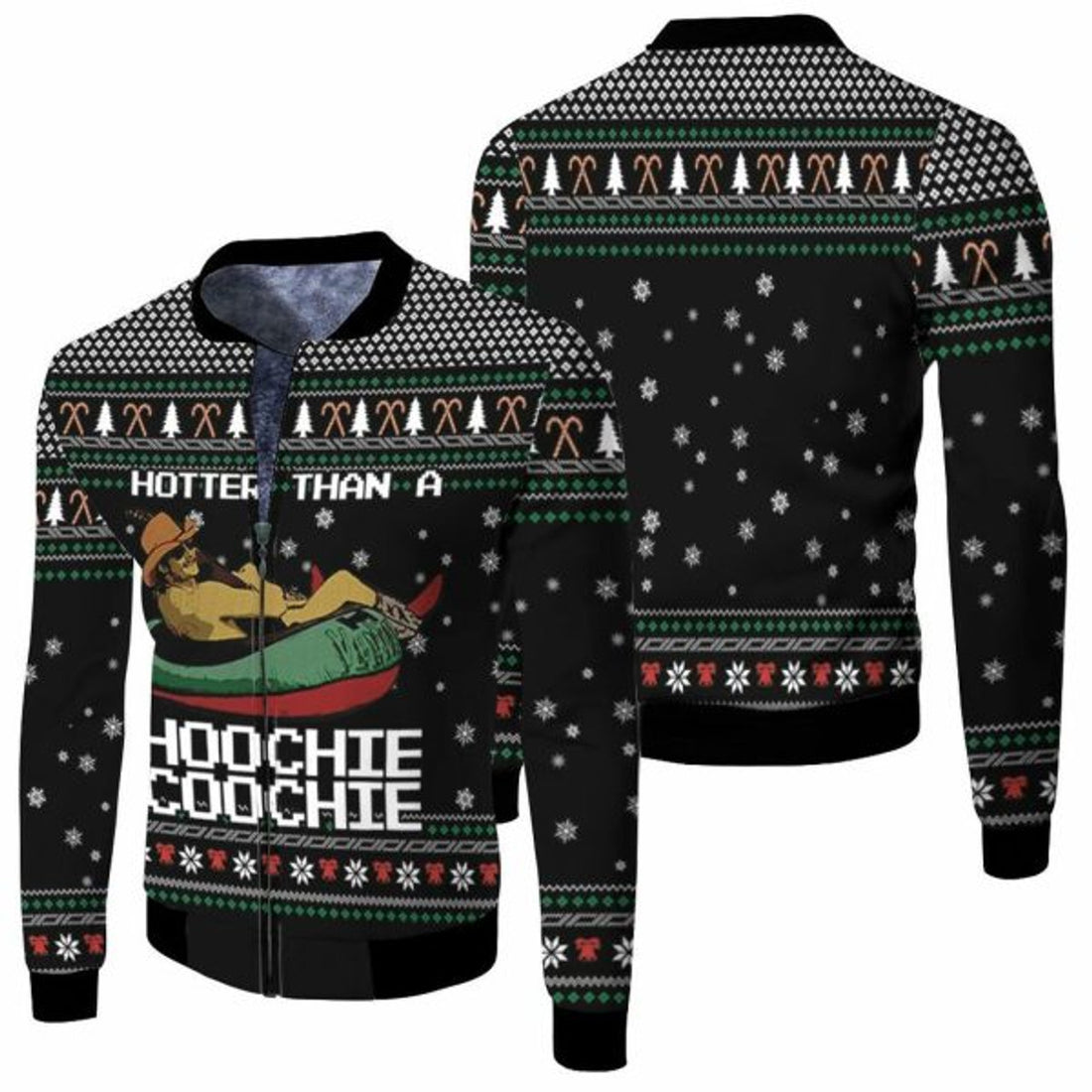 FUNSTUFFPRINT Alan Jackson Chattahoochee Hotter Than Hoochie Coochie Christmas 3D Bomber Jacket