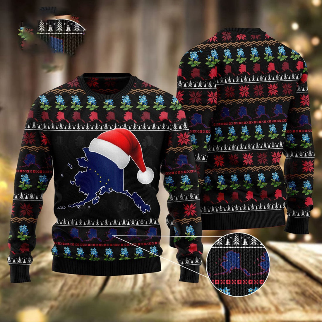 FUNSTUFFPRINT Alaska Christmas Ugly Christmas Sweater, Christmas Sweater, Ugly Sweater, Funny Xmas Sweaters Ugly Sweater