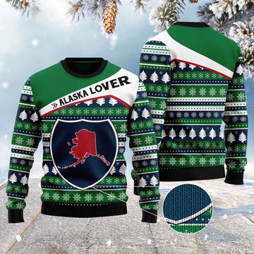 FUNSTUFFPRINT Alaska Lover Ugly Christmas Sweater, Christmas Sweater, Ugly Sweater, Funny Xmas Sweaters Ugly Sweater