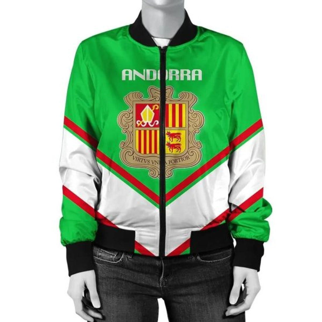 FUNSTUFFPRINT Albania Coat Of Arms Women Bomber Jacket Lucian Style 3D Bomber Jacket