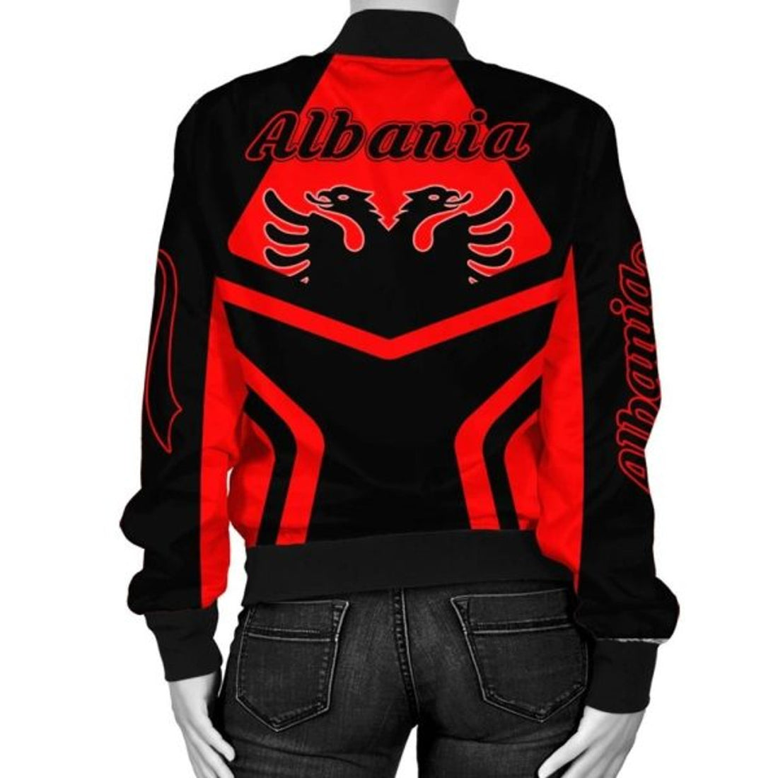 FUNSTUFFPRINT Albania Coat Of Arms Women Bomber Jacket My Style 3D Bomber Jacket
