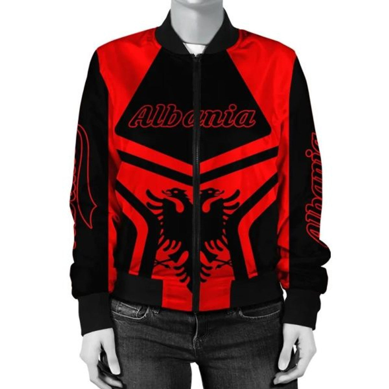 FUNSTUFFPRINT Albania Coat Of Arms Women Bomber Jacket My Style 3D Bomber Jacket