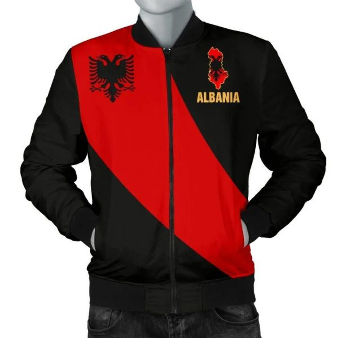 FUNSTUFFPRINT Albania Men's Bomber Jacketpecial Flag 3D Bomber Jacket