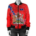 FUNSTUFFPRINT Alberta Christmas Coat Of Arms Women Bomber Jacket Style 3D Bomber Jacket
