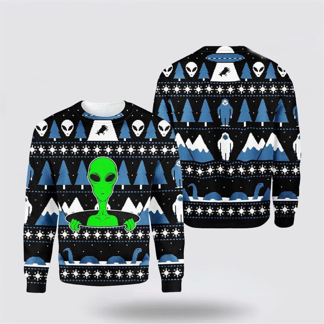 FUNSTUFFPRINT Alien Christmas Autism Dad Ugly Christmas Sweater Unisex Knit Wool Ugly Sweater - Christmas Gifts For Frends Ugly Sweater