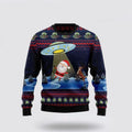 FUNSTUFFPRINT Alien Don't Catch Santa Ugly Sweater - Christmas Gifts For Frends Ugly Sweater
