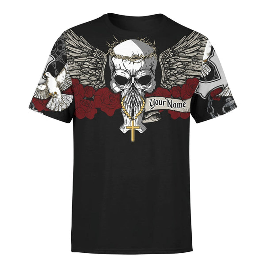 FUNSTUFFPRINT Alive In Christ Jesus - Christian 3d Shirts For Men Women - Custom Name 3D T-shirt