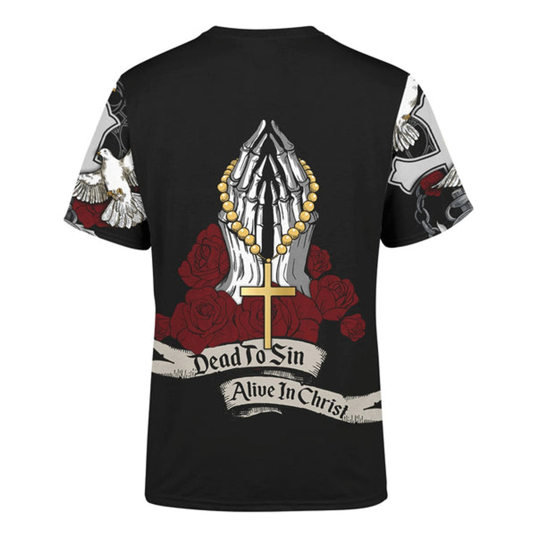 FUNSTUFFPRINT Alive In Christ Jesus - Christian 3d Shirts For Men Women - Custom Name 3D T-shirt