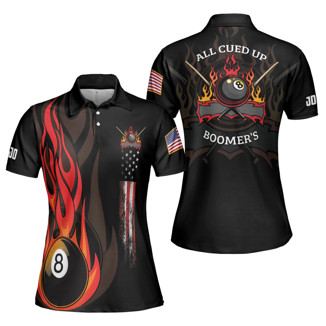 Custom Billiards Custom Women Polo Shirt, Personalized Women Polo Shirt, All Cued Up Boomer's Custom Short Sleeve Women Polo Shirt