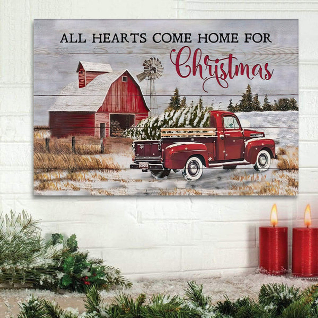 All Hearts Come Home For Christmas Wall Art Canvas Christian Gifts - Art On Wall - Poster To Print