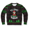 FUNSTUFFPRINT All I Want For Christmas is Anime Ugly Christmas Sweater, Christmas Sweater, Ugly Sweater, Funny Xmas Sweaters Ugly Sweater