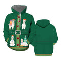 FUNSTUFFPRINT 3D Alpaca Print Funny Christmas Cosplay All Over 3D Hoodie and Zip Hoodie