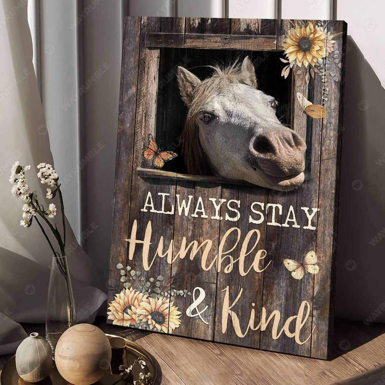 Always Stay Humble And Kind, Horse Lover, Poster Decor Poster and Canvas