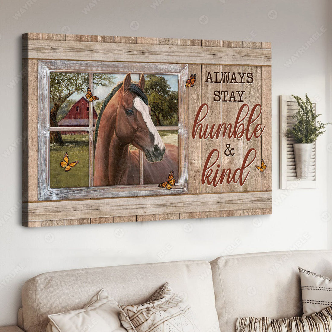 Always Stay Humble And Kind, Horse Poster, Gift For Farmer Poster and Canvas