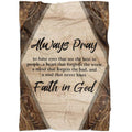 FUNSTUFFPRINT Always Pray Faith In God Fleece Blanket - Christian Blanket - Bible Verse Blanket