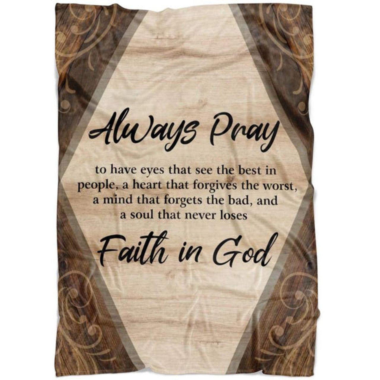 FUNSTUFFPRINT Always Pray Faith In God Fleece Blanket - Christian Blanket - Bible Verse Blanket