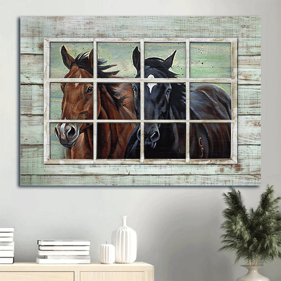 Amazing Black Horse Watercolor Horse Horse Of God Canvas Wall Art - Christian Wall Decor