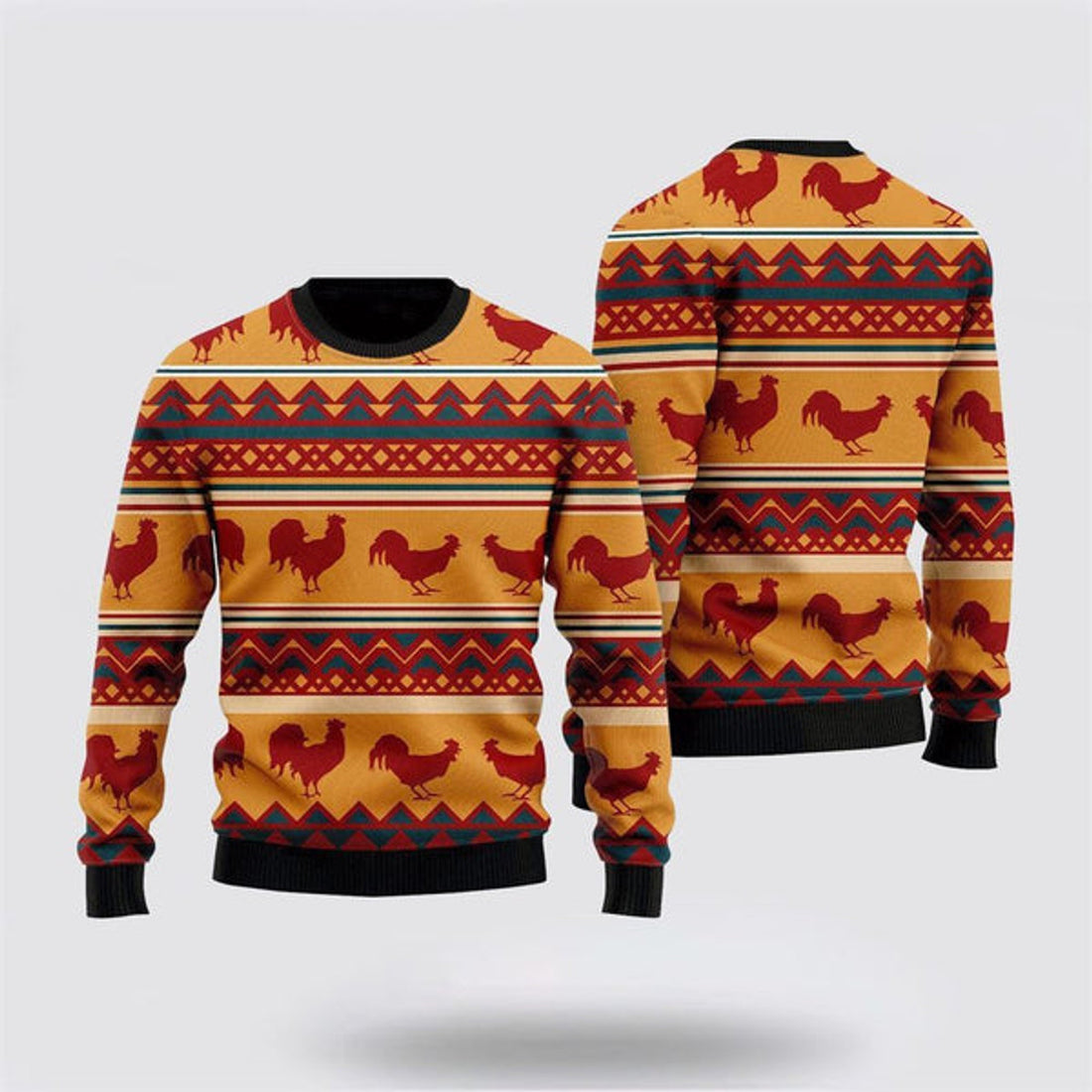 FUNSTUFFPRINT Amazing Chicken Ugly Christmas Sweater, Farm Sweater, Christmas Gift, Best Winter Outfit Christmas Ugly Sweater