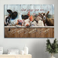 Amazing Dairy Cow Animal Drawing Rooster Canvas God Says You Are Canvas Wall Art - Christian Wall Decor