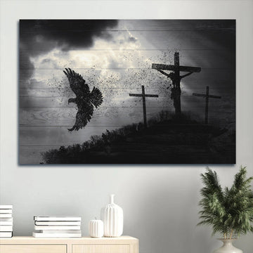Amazing Dove Baptism Of Jesus Holy Spirit Jesus Christ On The Cross Canvas Wall Art - Christian Wall Decor