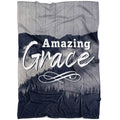FUNSTUFFPRINT Amazing Grace Fleece Blanket - Christian Blanket - Bible Verse Blanket