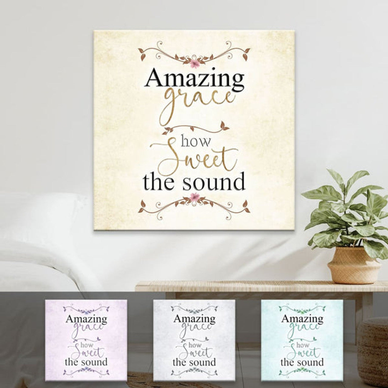 Amazing Grace How Sweet The Sound Canvas, Amazing Grace Wall Art - Religious Wall Decor