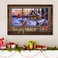 Amazing Grace Wall Art Canvas Cardinal Birds Christian Decor For Christmas - Religious Posters