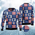 FUNSTUFFPRINT Amazing Minnesota American Flag Ugly Christmas Sweater, Christmas Sweater, Ugly Sweater, Funny Xmas Sweaters Ugly Sweater