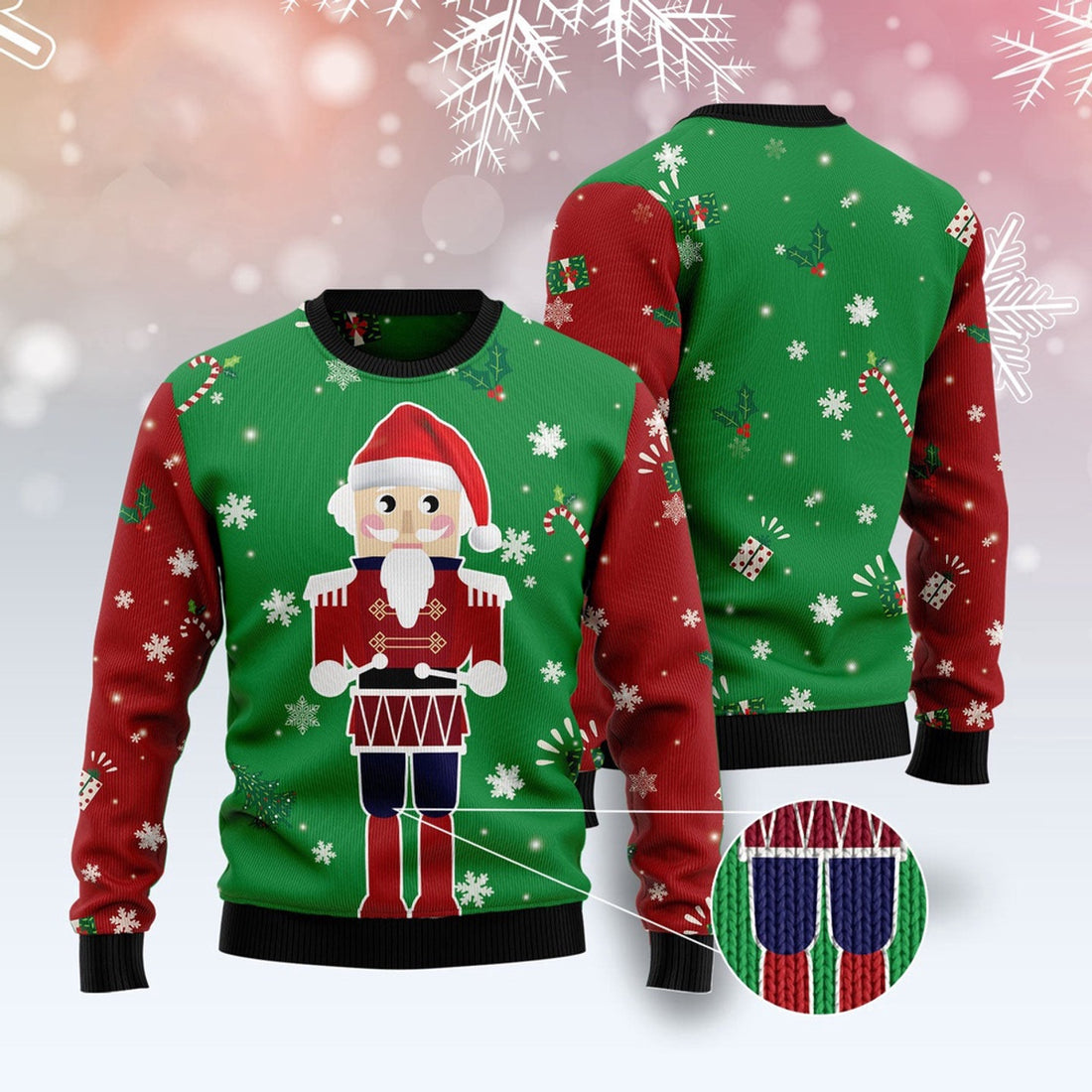 FUNSTUFFPRINT Amazing Nutcracker Ugly Christmas Sweater, Christmas Sweater, Ugly Sweater, Funny Xmas Sweaters Ugly Sweater