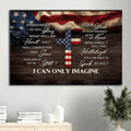America Flag The Cross I Can Only Imagine Canvas Wall Art - Christian Wall Decor