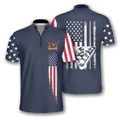 Custom American Flag Navy Custom Billiard Jerseys for Men, Best Gift for Billiard Lover, Flag USA Billiard Shirt