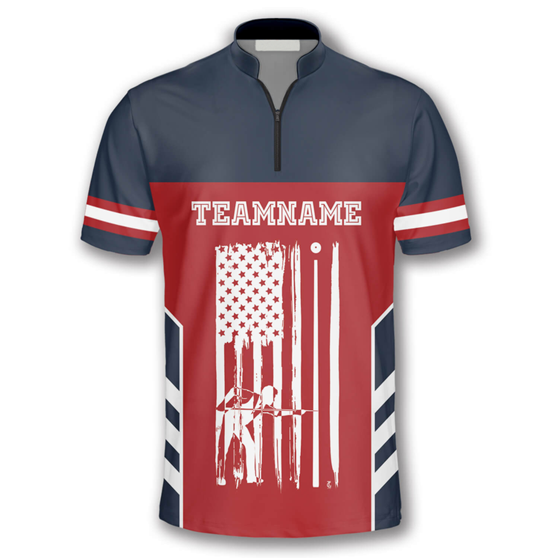 Custom American Flag Skull Red Navy Custom Billiard Jerseys for Men, Idea Gift for Billiard Team, Billiard Player