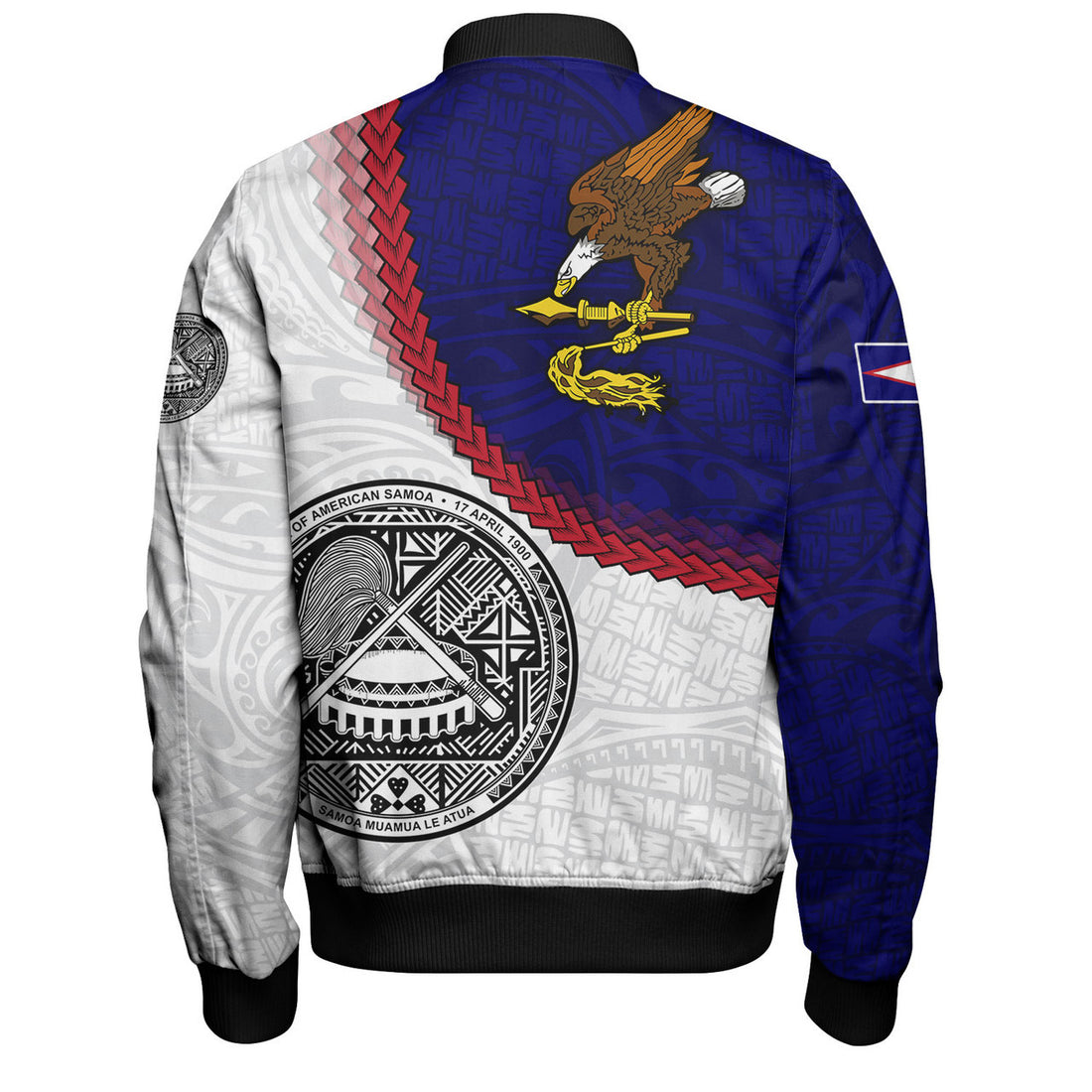FUNSTUFFPRINT American Samoa Bomber Jacket Custom Polynesian Tradition Seal Flag Color 3D Bomber Jacket