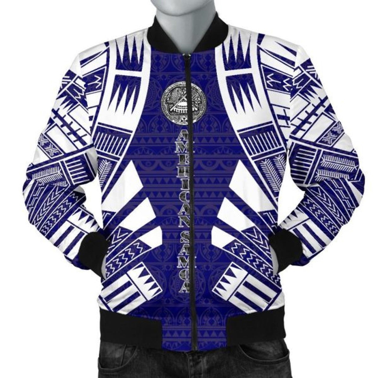 FUNSTUFFPRINT American Samoa Men Bomber Jackets - Polynesian Tattoo Flag - 10 3D Bomber Jacket