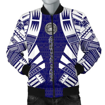 FUNSTUFFPRINT American Samoa Men Bomber Jackets - Polynesian Tattoo Flag - 10 3D Bomber Jacket