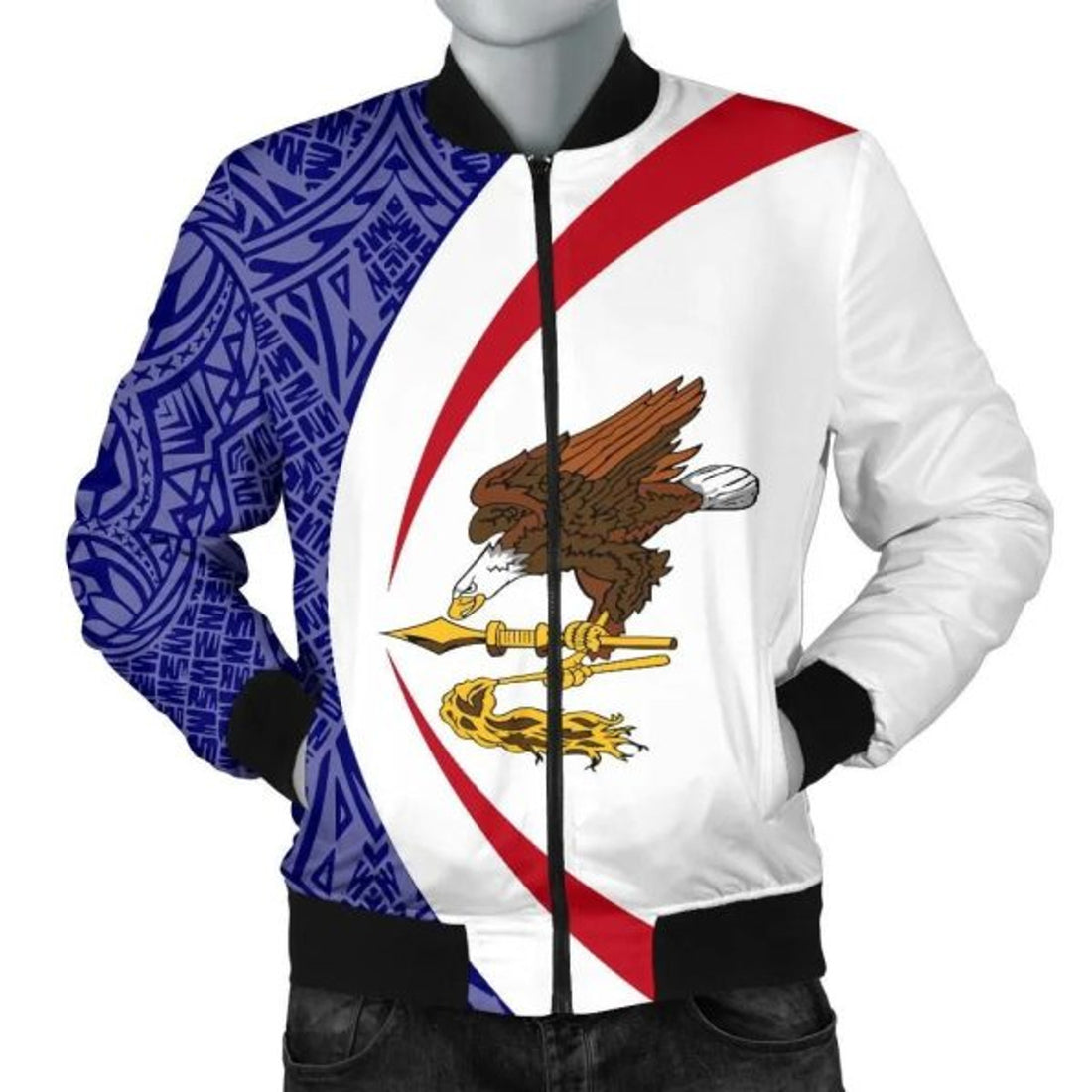 FUNSTUFFPRINT American Samoa Men's Bomber Jacket - Circle Style 01 3D Bomber Jacket
