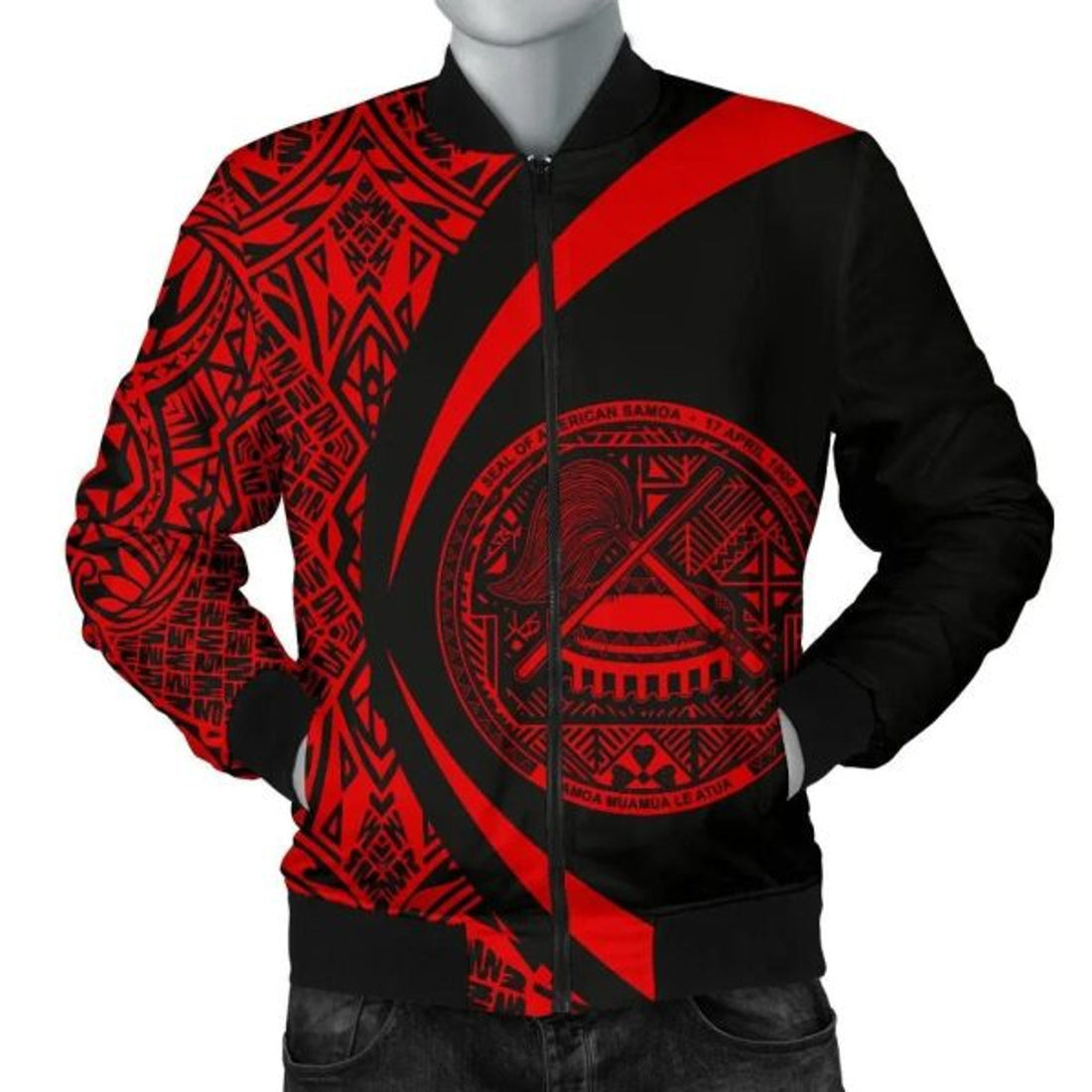 FUNSTUFFPRINT American Samoa Men's Bomber Jacket - Circle Style 05 3D Bomber Jacket