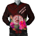 FUNSTUFFPRINT American Samoa Men's Bomber Jacket - Coat Of Arm With Polynesian Patterns - 3D Bomber Jacket