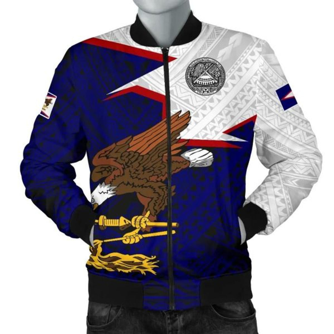 FUNSTUFFPRINT American Samoa Men's Bomber Jacket - HOME 3D Bomber Jacket